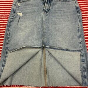 Blue denim midi skirt with zipper #casual CELLO size Medium SKU42